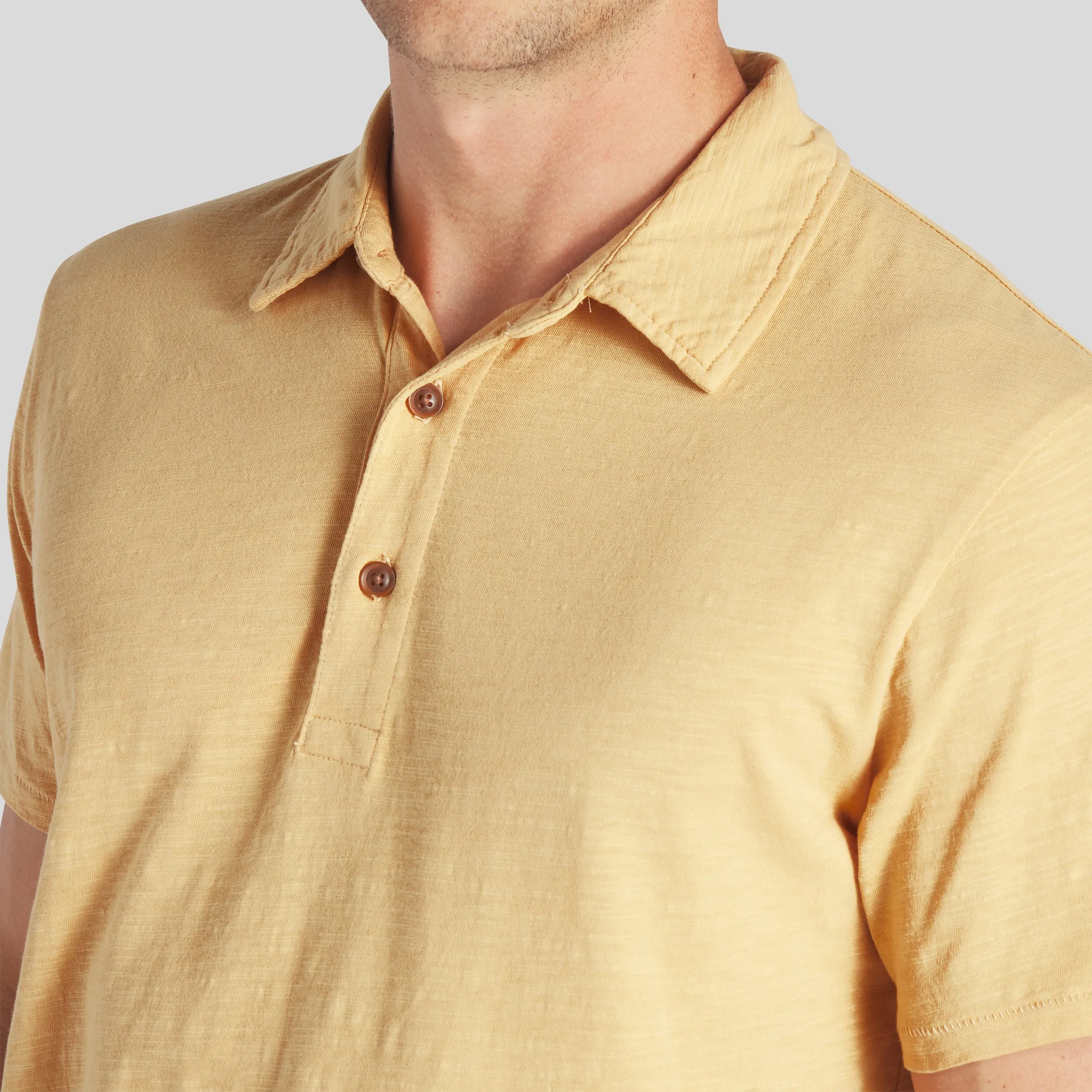 South Bay Slub Jersey Polo - Pineapple Slice