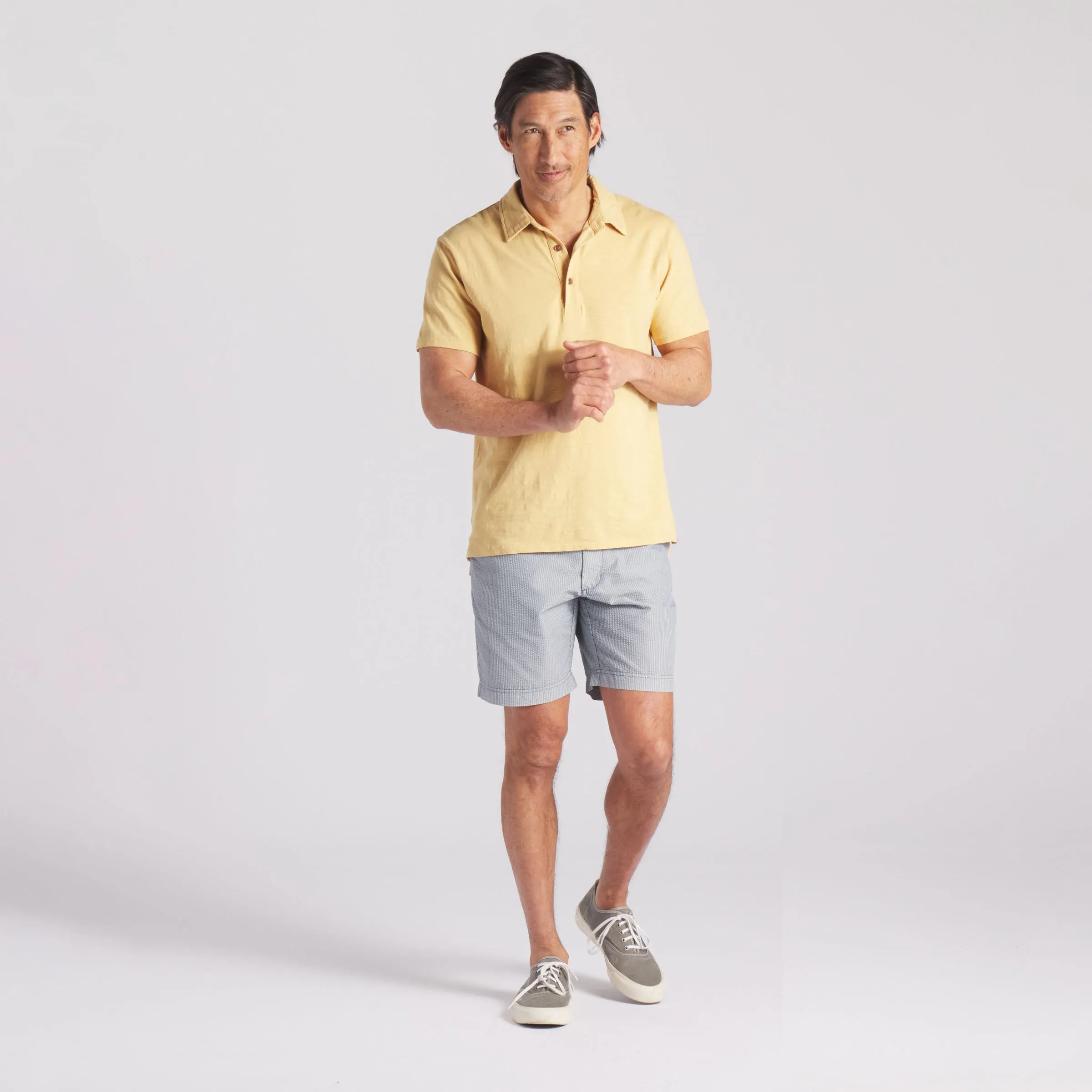 South Bay Slub Jersey Polo - Pineapple Slice