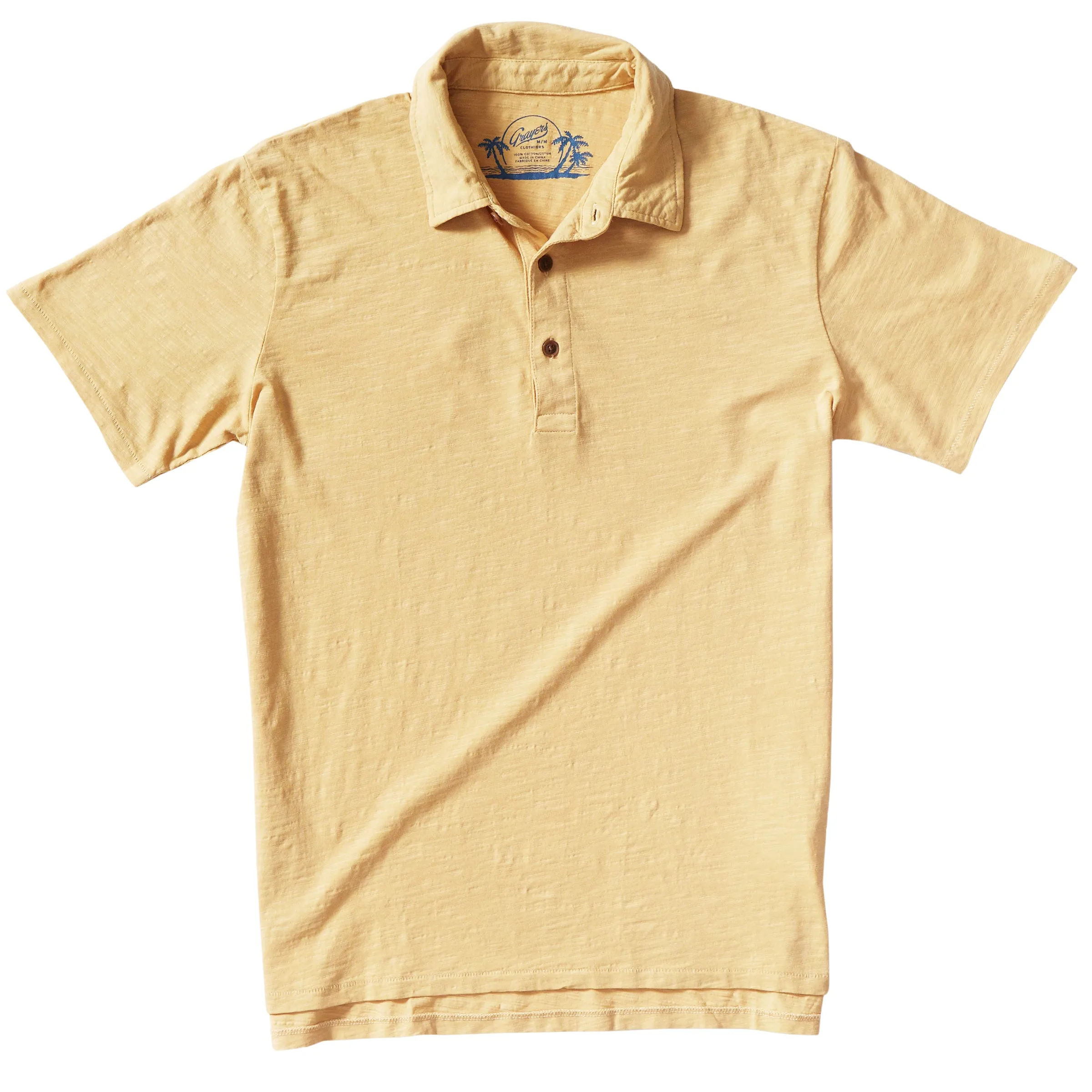 South Bay Slub Jersey Polo - Pineapple Slice