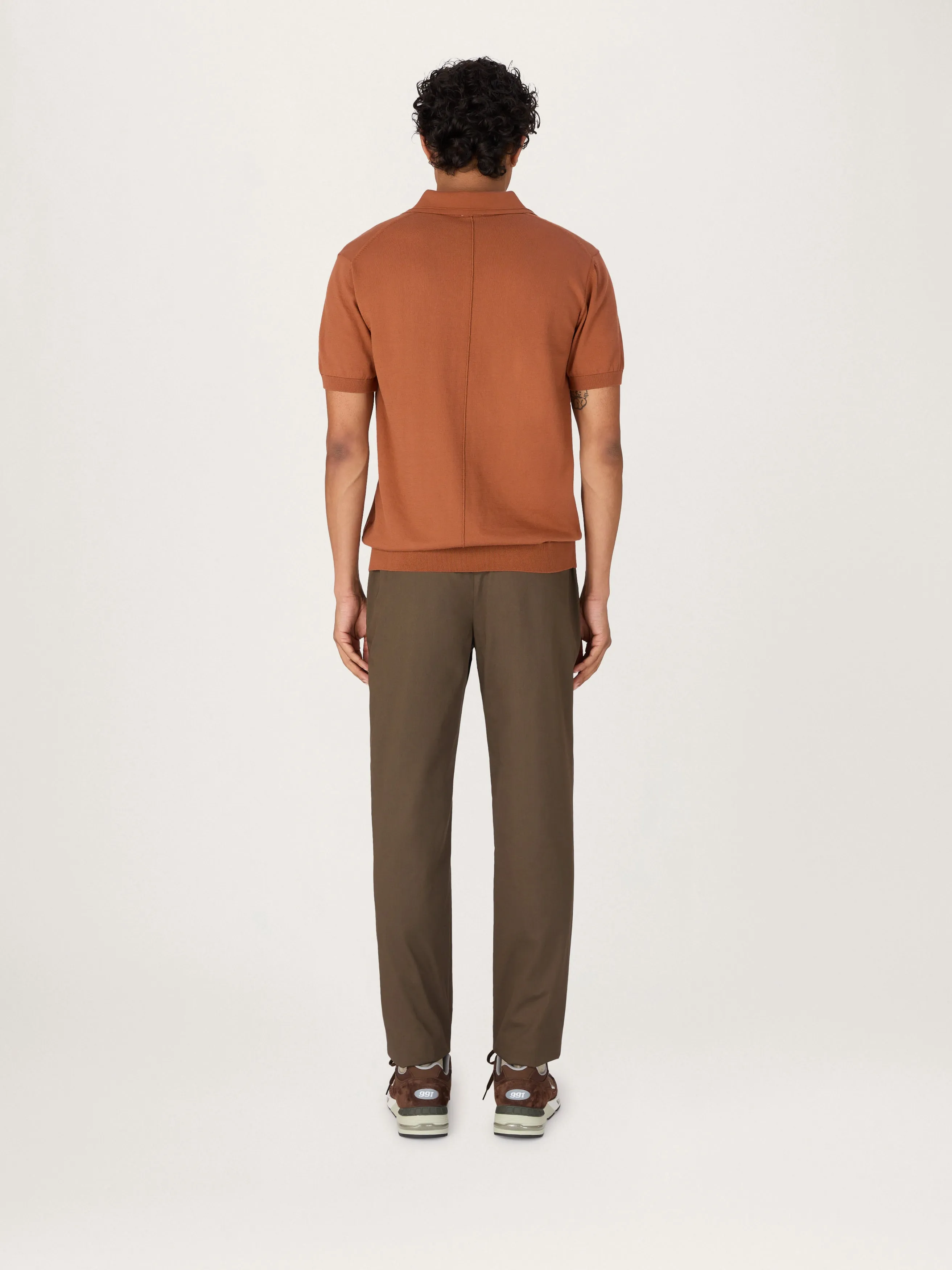 The Fine Knit Polo || Copper | Organic Cotton