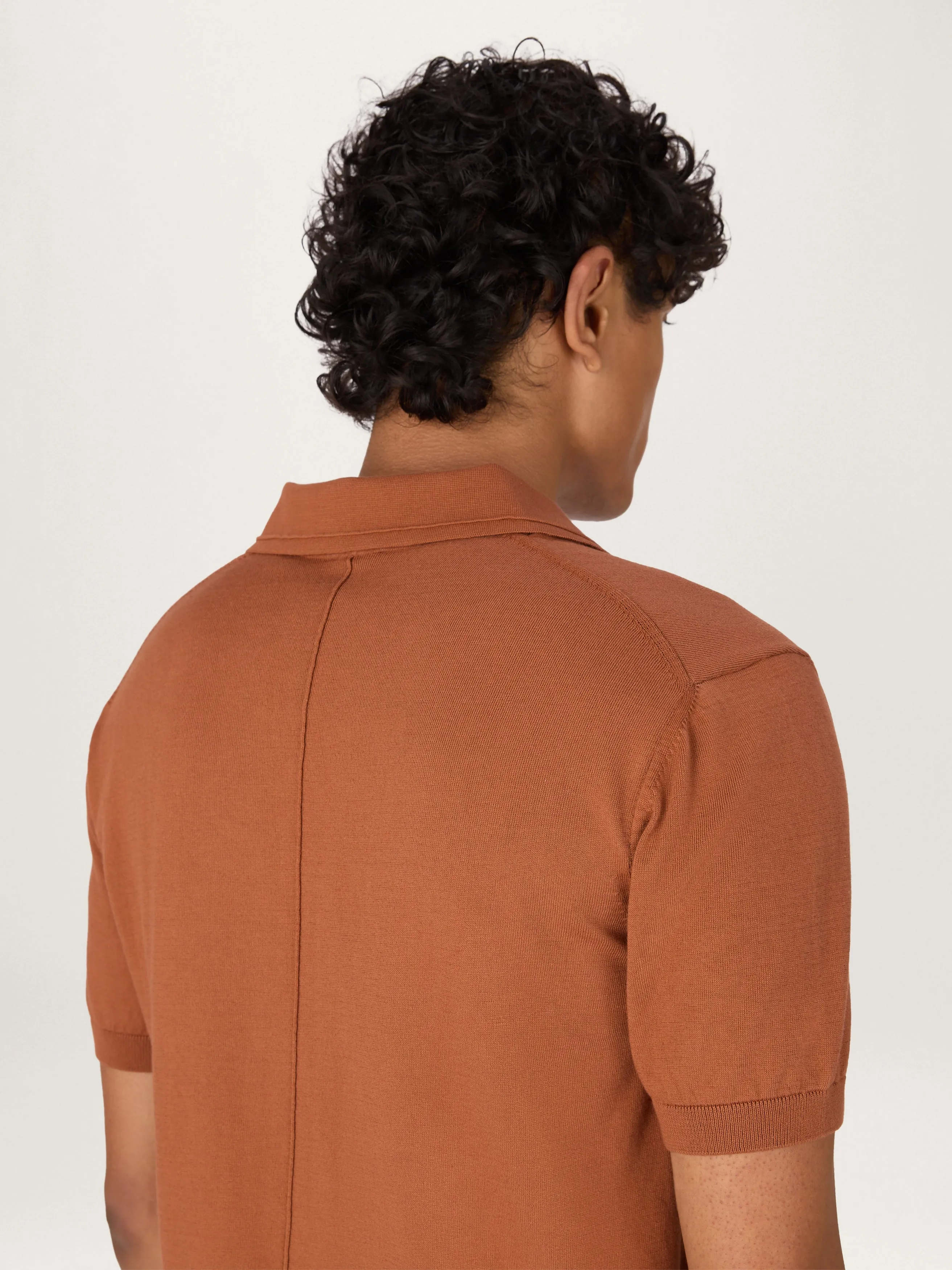 The Fine Knit Polo || Copper | Organic Cotton