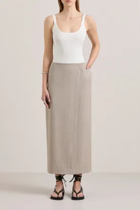 The Joan Wrap Skirt Almond