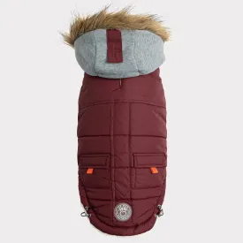 Winter Sailor Dog Parka | Burgundy