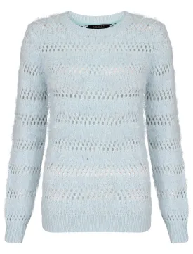 Women's Amara Reya Ophrys Fly  Blue Crew Neck Jumper