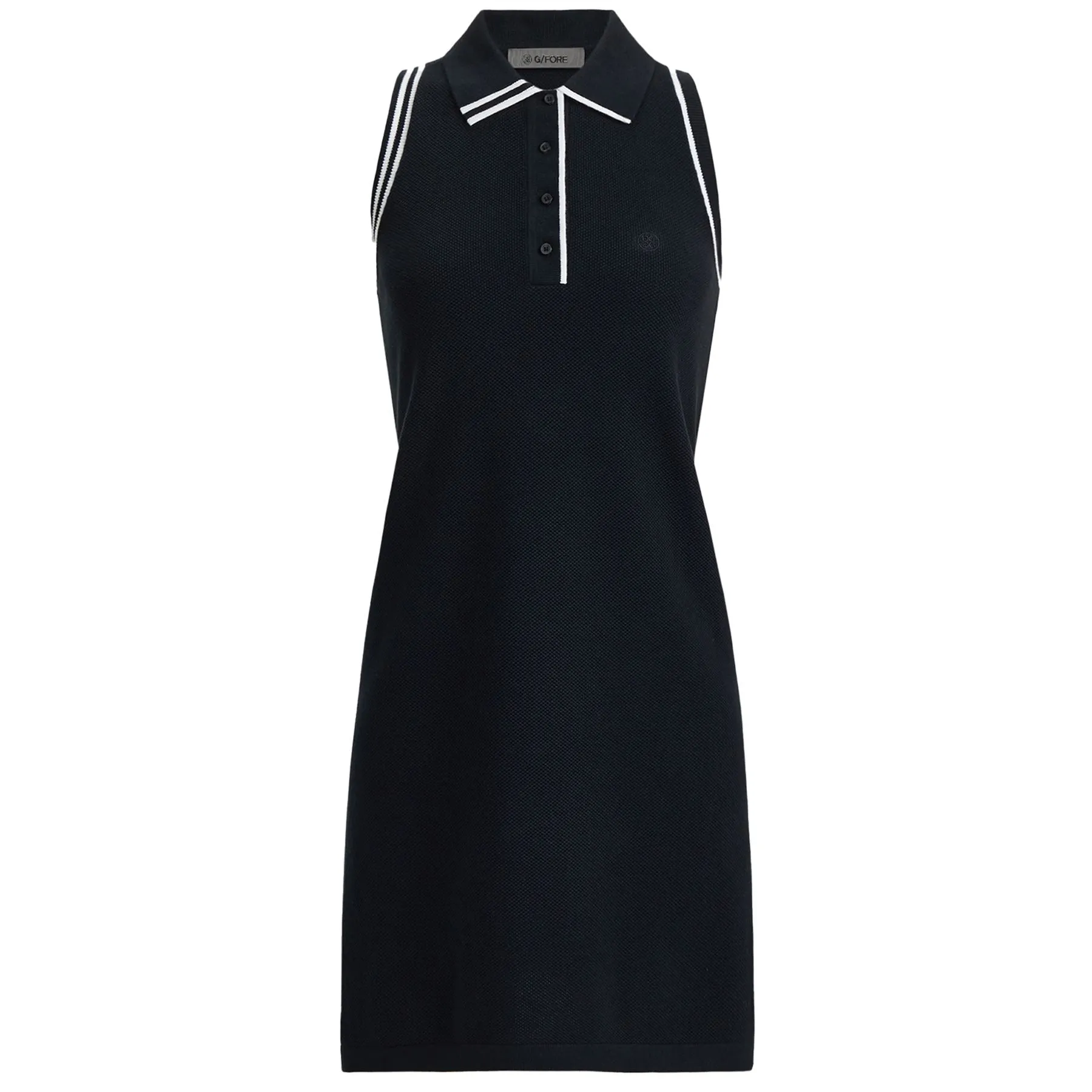 Womens Cotton Pique SL Polo Dress Onyx - AW24