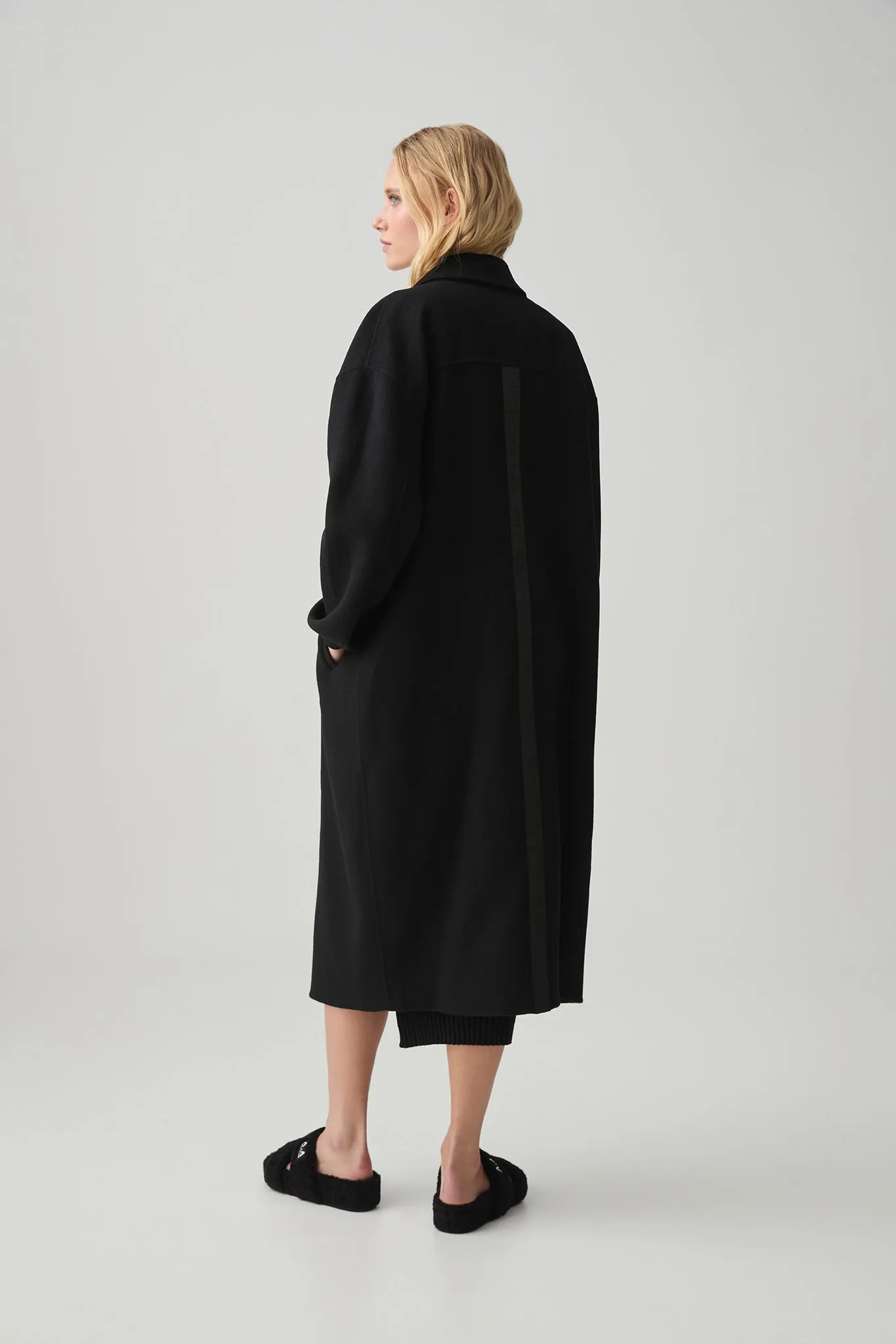 Wool Blend Long Line Coat 773