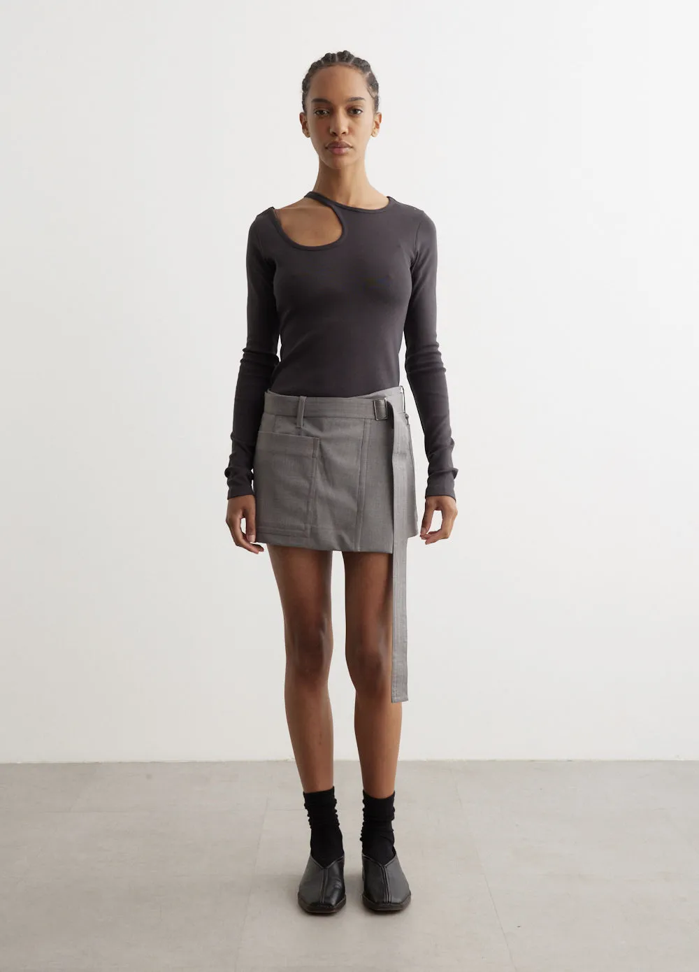 Wool Pocket Mini Skirt