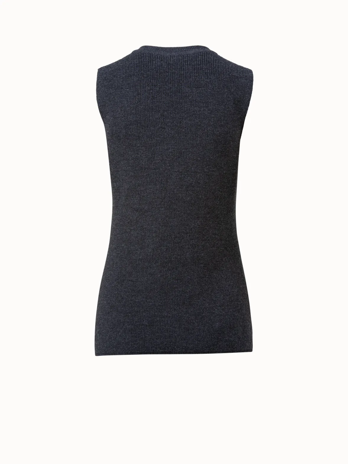 Wool Stretch Rib V-neck Tunic