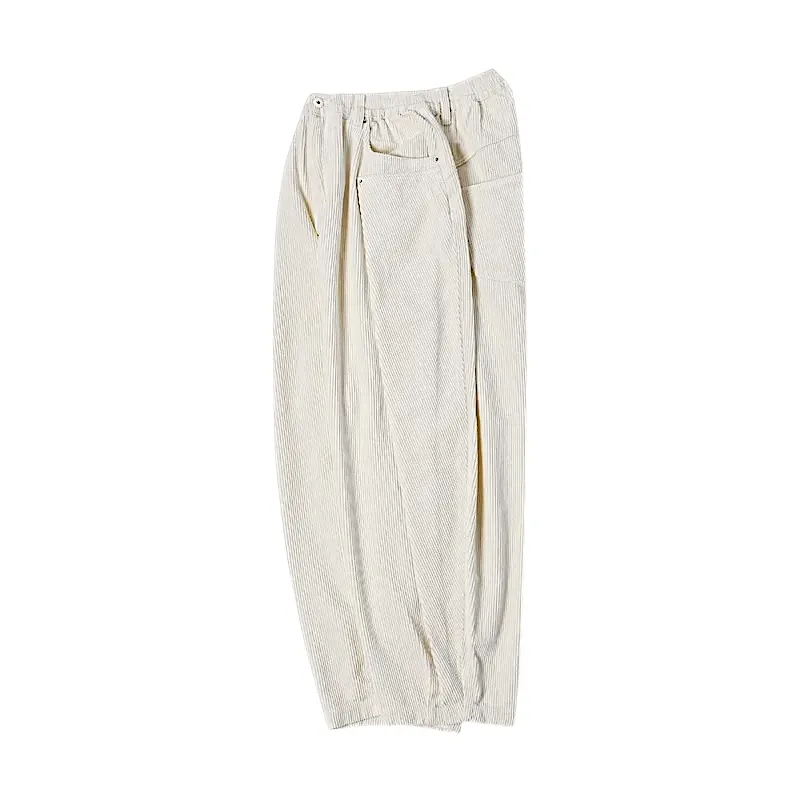 Wrap front corduroy elastic waist pant